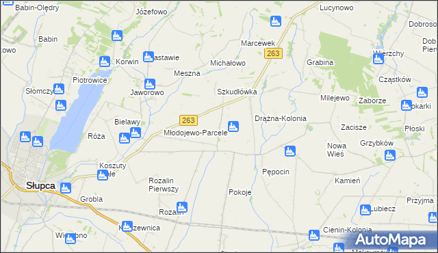 mapa Żelazków gmina Słupca, Żelazków gmina Słupca na mapie Targeo