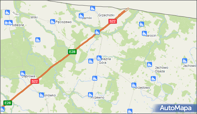 mapa Żelazna Góra, Żelazna Góra na mapie Targeo