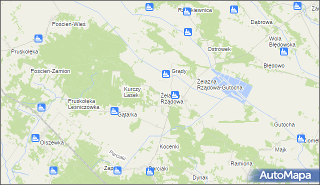 mapa Żelazna Rządowa, Żelazna Rządowa na mapie Targeo