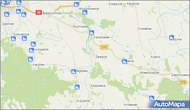 mapa Żeleźnik, Żeleźnik na mapie Targeo