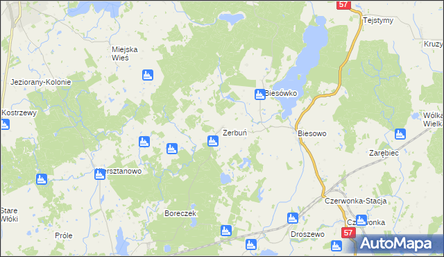 mapa Zerbuń, Zerbuń na mapie Targeo