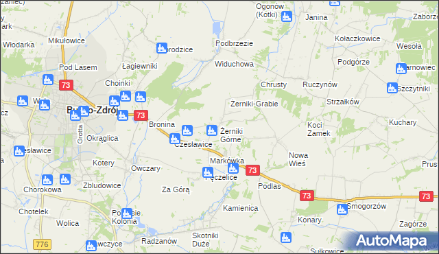 mapa Żerniki Górne, Żerniki Górne na mapie Targeo