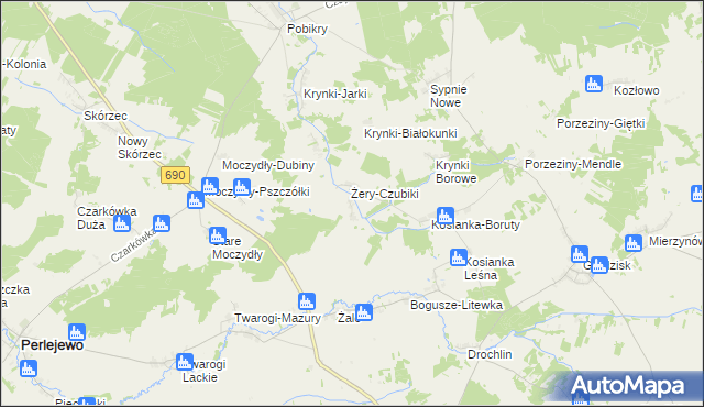 mapa Żery-Pilaki, Żery-Pilaki na mapie Targeo