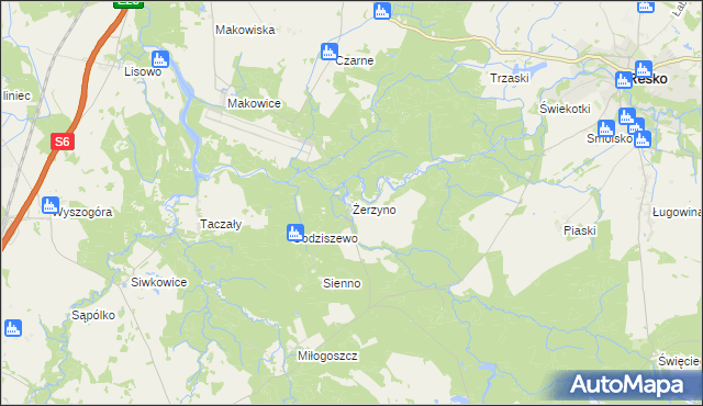mapa Żerzyno, Żerzyno na mapie Targeo