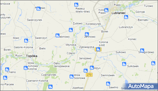 mapa Zgłowiączka, Zgłowiączka na mapie Targeo