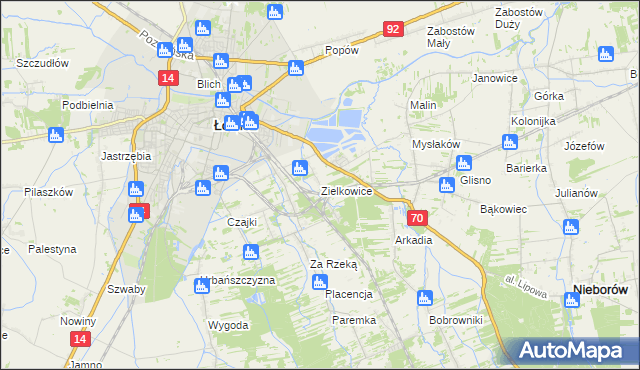 mapa Zielkowice, Zielkowice na mapie Targeo