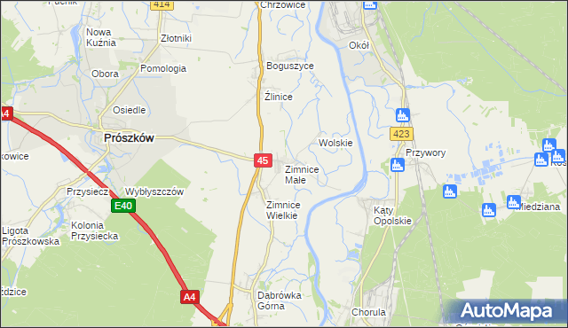 mapa Zimnice Małe, Zimnice Małe na mapie Targeo