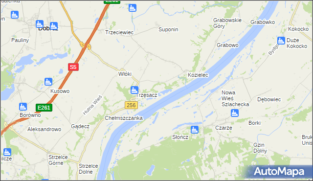 mapa Zła Wieś gmina Dobrcz, Zła Wieś gmina Dobrcz na mapie Targeo