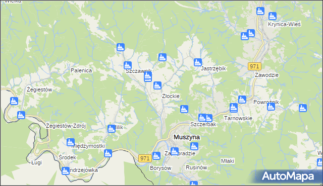 mapa Złockie, Złockie na mapie Targeo