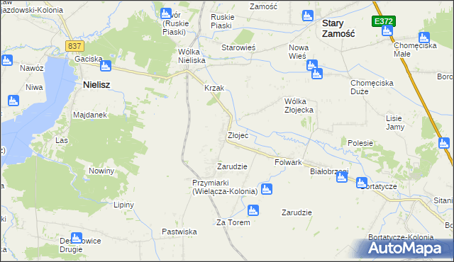 mapa Złojec, Złojec na mapie Targeo