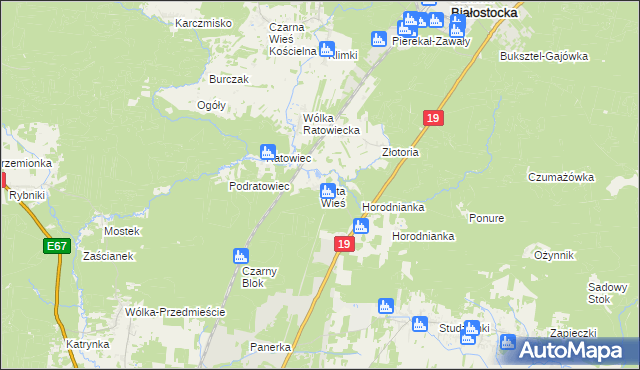 mapa Złota Wieś, Złota Wieś na mapie Targeo