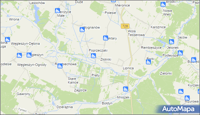 mapa Złotniki gmina Małogoszcz, Złotniki gmina Małogoszcz na mapie Targeo