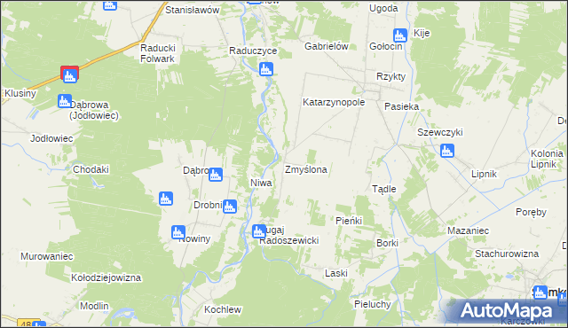 mapa Zmyślona gmina Siemkowice, Zmyślona gmina Siemkowice na mapie Targeo