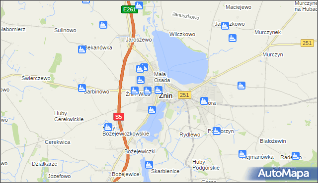 mapa Żnin, Żnin na mapie Targeo