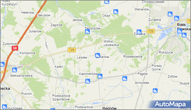 mapa Zofianów, Zofianów na mapie Targeo