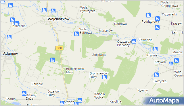 mapa Zofijówka gmina Wojcieszków, Zofijówka gmina Wojcieszków na mapie Targeo