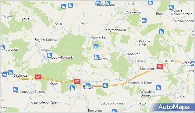 mapa Żółkwy, Żółkwy na mapie Targeo