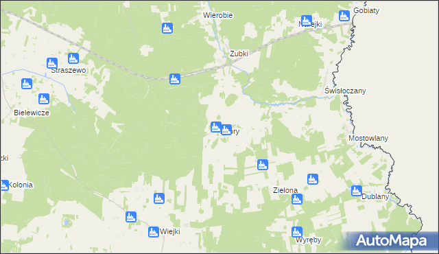 mapa Zubry, Zubry na mapie Targeo