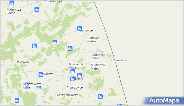 mapa Zubrzyca Mała, Zubrzyca Mała na mapie Targeo