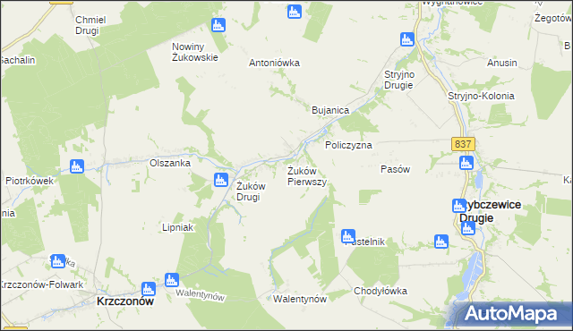 mapa Żuków Pierwszy, Żuków Pierwszy na mapie Targeo