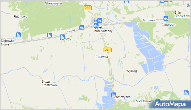 mapa Żuławka gmina Wyrzysk, Żuławka gmina Wyrzysk na mapie Targeo