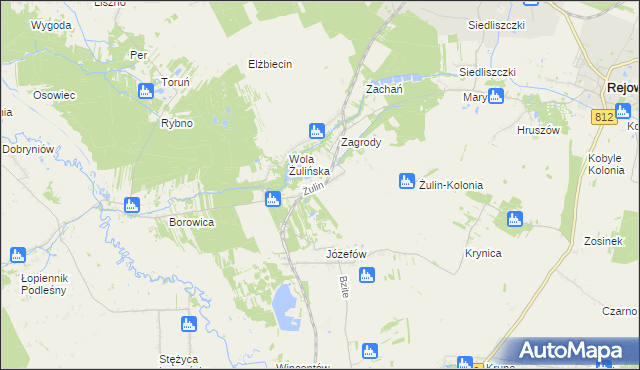 mapa Żulin gmina Łopiennik Górny, Żulin gmina Łopiennik Górny na mapie Targeo