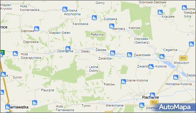 mapa Zwiartów, Zwiartów na mapie Targeo