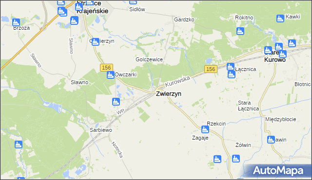 mapa Zwierzyn powiat strzelecko-drezdenecki, Zwierzyn powiat strzelecko-drezdenecki na mapie Targeo