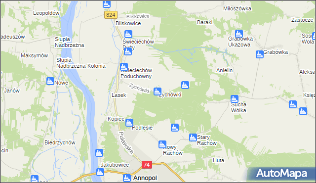 mapa Zychówki, Zychówki na mapie Targeo