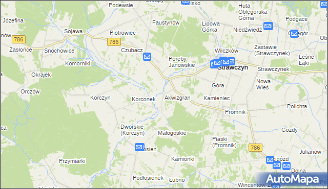 mapa Akwizgran, Akwizgran na mapie Targeo