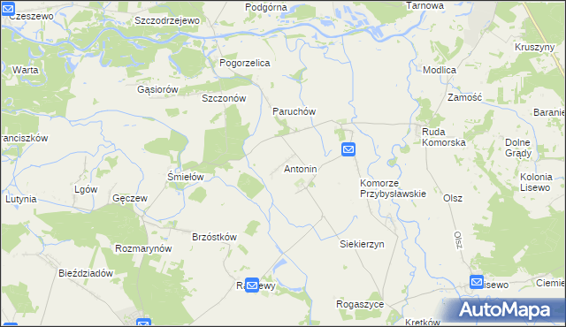 mapa Antonin gmina Żerków, Antonin gmina Żerków na mapie Targeo