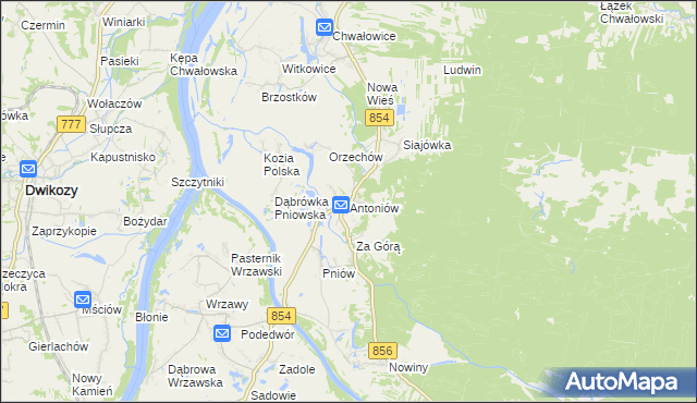 mapa Antoniów gmina Radomyśl nad Sanem, Antoniów gmina Radomyśl nad Sanem na mapie Targeo