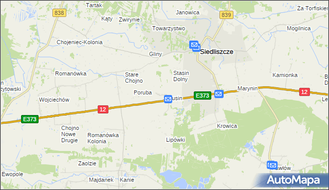 mapa Anusin gmina Siedliszcze, Anusin gmina Siedliszcze na mapie Targeo