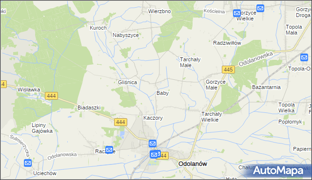 mapa Baby gmina Odolanów, Baby gmina Odolanów na mapie Targeo