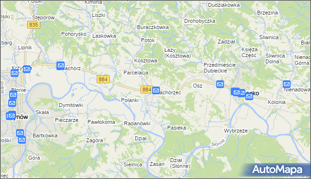 mapa Bachórzec, Bachórzec na mapie Targeo