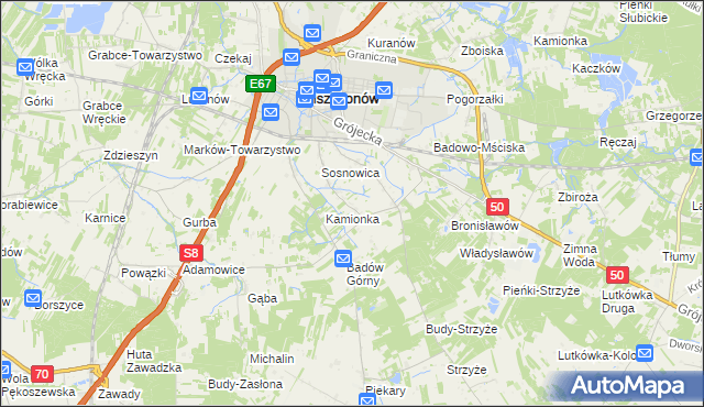 mapa Badowo-Dańki, Badowo-Dańki na mapie Targeo
