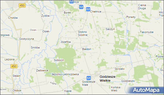 mapa Bałdoń, Bałdoń na mapie Targeo