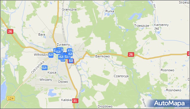 mapa Barnkowo, Barnkowo na mapie Targeo