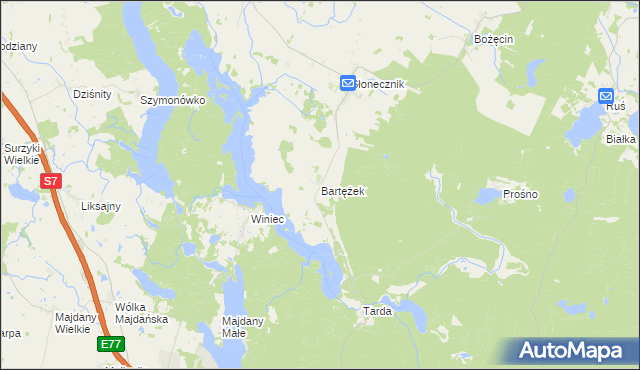 mapa Bartężek, Bartężek na mapie Targeo