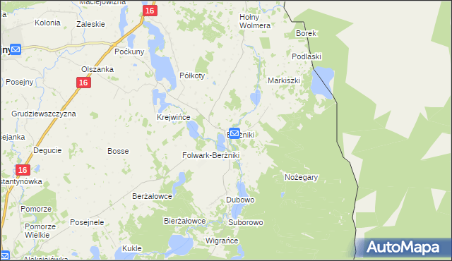 mapa Berżniki, Berżniki na mapie Targeo