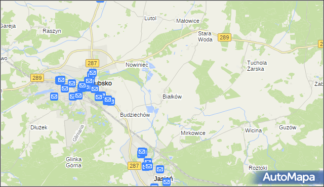 mapa Białków gmina Lubsko, Białków gmina Lubsko na mapie Targeo