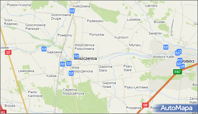 mapa Białkowice, Białkowice na mapie Targeo