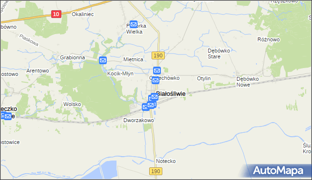 mapa Białośliwie, Białośliwie na mapie Targeo