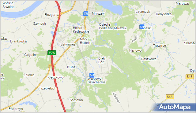 mapa Biały Bór gmina Grudziądz, Biały Bór gmina Grudziądz na mapie Targeo