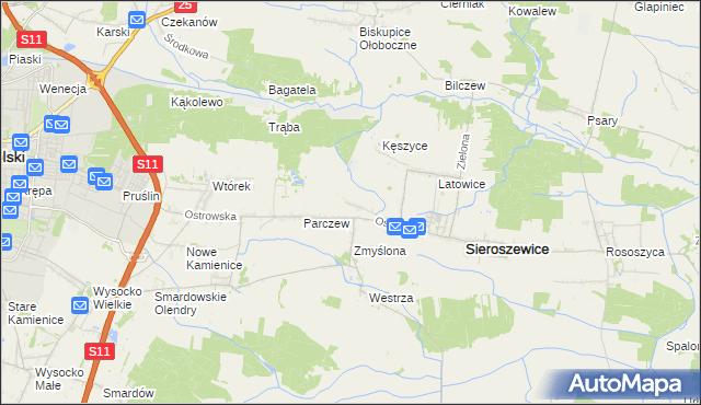 mapa Bibianki, Bibianki na mapie Targeo