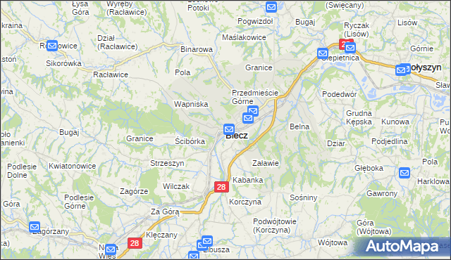 mapa Biecz powiat gorlicki, Biecz powiat gorlicki na mapie Targeo