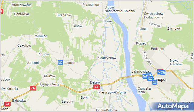 mapa Biedrzychów gmina Ożarów, Biedrzychów gmina Ożarów na mapie Targeo