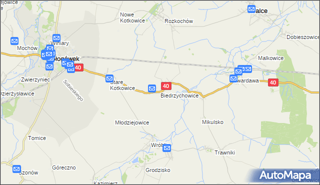 mapa Biedrzychowice gmina Głogówek, Biedrzychowice gmina Głogówek na mapie Targeo