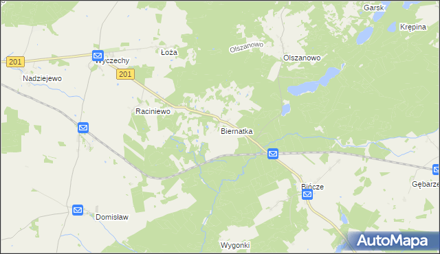 mapa Biernatka, Biernatka na mapie Targeo