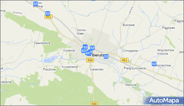 mapa Bierutów, Bierutów na mapie Targeo